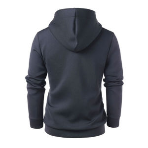 Sweat-shirt à capuche col montant pour homme, coupe ajustée, en molleton, avec logo personnalisé, fermeture éclair asymétrique boutonnée, style streetwear, vente en gros - Product Image 6