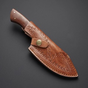 Couteau à dépecer à lame fixe en acier 12c27, manche en Micarta, pommelle en laiton gravée, étui en cuir, couteau à lame pleine ODM OEM - Product Image 2