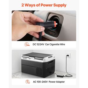 Refrigerador Portátil para Auto de 12 Voltios, Enfriador Eléctrico de 42.3QT/40L, Temperatura Ajustable de -4 a 68F, 12/24V DC, 10 Vatios - Product Image 6