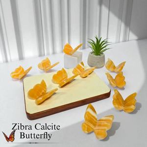 Vente en gros Fait main Zèbre Calcite Papillon Feng Shui Sculpté Baguettes de Massage Européennes Guérison Pierre Semi-Précieuse Aashim Agate - Product Image 1