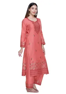 Ensemble de costume d'hiver pour femme Safaa Acro-Wool, tissu Salwar Kameez 3 pièces non coupé avec dupatta tissée lourde - Product Image 2