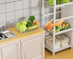 Estante de Almacenamiento de Cocina Multifuncional, Plegable, Ajustable, Impermeable, de Acero Galvanizado de Una Sola Capa, Apilable - Product Image 4