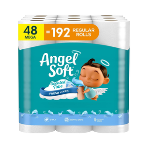 Papier toilette Angel Soft avec parfum frais de lin, 48 rouleaux méga = 192 rouleaux standard, papier toilette doux et résistant - Product Image 3