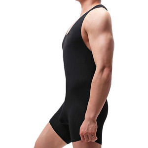 Combinaison de lutte ajustée pour homme, blanche, en spandex et coton, sans couture, extensible, équipement d'entraînement pour arts martiaux - Product Image 6