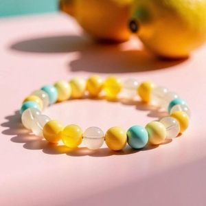 Trendy Multicolour tone chunky resin bead <b>bracelet</b> round round shape jewelry handmade stretch <b>bracelet</b> glossy bold fashion - Product Image 4