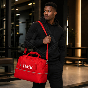 Sac de voyage rouge HMR avec monogramme imprimé par transfert thermique pour vêtements maçonniques, insignes et articles de fraternité - Product Image 2