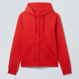 บริการ OEM ซิปขายส่ง เสื้อฮู้ดดี้และเสื้อสเวตเชิ้ตผ้าฝ้ายฟลีซสีพื้นทรงโอเวอร์ไซส์สำหรับผู้ชาย เสื้อผ้าฤดูหนาวทรงปกติ - Product Image 2