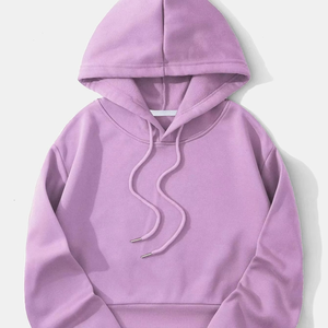 Sweat-shirt à capuche court pour femme, couleur unie, avec cordon de serrage, qualité supérieure, vente en gros OEM - Product Image 6