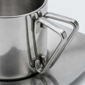 Sustainable with Triangular Handle <b>and</b> Square <b>Saucer</b> Decorative Stainless Steel Tea <b>Coffee</b> <b>Cup</b> <b>Saucer</b> Tea & Espresso Supplies - Product Image 5