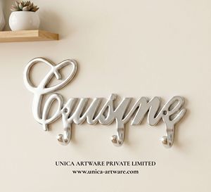 Most Selling Metal <b>Wall</b> <b>Hooks</b> Cusine Word Design Decorative Hanging Rack for Coats <b>Keys</b> Available for Sale - Product Image 1