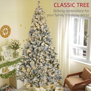 Albero di Natale Artificiale Preilluminato 1868 Snow-Flocked con 600 Luci LED Bianche Calde, Alto 2,7 m, Decorazione Natalizia con Funzione di Apertura Automatica - Product Image 5