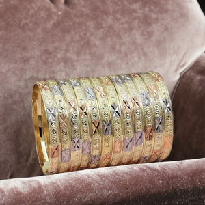 กำไลข้อมือชุบทองสามสีขายส่ง, กำไลแฟชั่น, เครื่องประดับสามสี, กำไลทองหลายสี, เครื่องประดับกำไลสามสี - Product Image 2