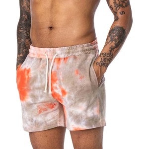 Pantalones Cortos Deportivos para Hombre, Color Naranja Tie-Dye, Transpirables, Casuales, para Gimnasio y Descanso, Ideales para el Verano - Product Image 2