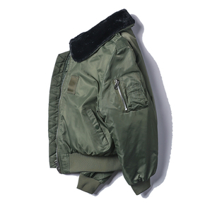 Blouson bomber de style nouveau avec col en fourrure original, broderie personnalisée, fermeture éclair, blouson bomber surdimensionné - Product Image 2