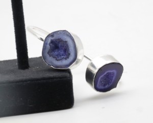 Bracelets ajustables en pierre Druzy naturelle avec argent allemand |   Bracelet manchette artisanal en pierre gemme Druzy |   Bijoux de mode pour femmes - Product Image 3