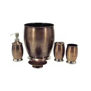 Juego de Baño Clásico de Metal: Dispensador de Jabón, Portacepillos, Jabonera y Cubo de Basura - Product Image 1