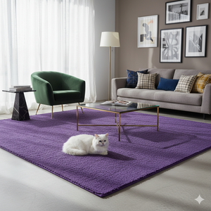 Modern Hand Tufted Wool Rug Abstract purple <b>Carpet</b> rectangle Shape for Living Room Bedroom Hotel Floor Decor Custom Design - Product Image 4