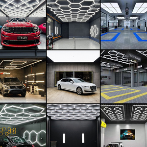Hexagonal LED <b>Lights</b> for Garage Plastic Interlocking Flooring Used in Car <b>Workshop</b> Garages - Product Image 6