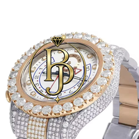 Briva Luxus Herrenuhr mit Diamanten besetzt, quadratisches Glas, Regatta Chronograph, Quarzwerk, weißes großes Kristallglas, Edelstahl
