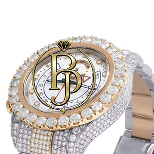 Montre Chronographe Carrée de Luxe Briva pour Homme, Personnalisée avec Diamants, Verre Saphir, Mouvement Quartz, Grand Cadran Blanc, Acier Inoxydable - Product Image 4
