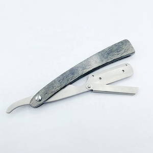 Rasoir de coiffeur professionnel de haute qualité avec logo personnalisé outil manuel en acier inoxydable solide avec manche en bois durable vente en gros - Product Image 5