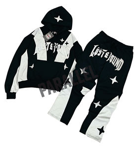 Ensemble de survêtement vintage personnalisé pour homme, deux pièces, en molleton, style streetwear, avec logo OEM - Product Image 2