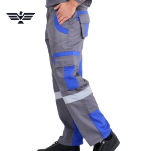 Unisex Industrial Workwear Coverall Reflective Safety Jacket <b>Cargo</b> <b>Work</b> Pants Heavy Duty Mechanic Construction Cotton - Product Image 3
