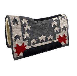 Manufacturer <b>of</b> Best Design Hand Made Western Saddle Pad Made With New Zealand Wool and High Quality <b>Leather</b> With Glitters Wool - Product Image 2