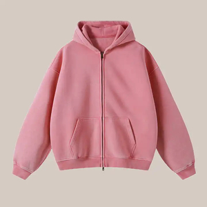 เสื้อฮู้ดดี้ผู้ชายแบบสั่งทำพิเศษ ล้างสีแบบแอซิดวอช บริการ OEM ODM เสื้อผ้าฝ้ายเปล่าสีพื้นสำหรับผู้ชาย ล้างสีแบบแอซิดวอช - Product Image 4