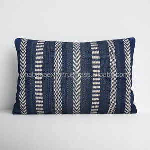 Silk Pillow <b>Cover</b> Rustic Textured Woven Pillow <b>Cover</b> with Geometric Patterns for Farmhouse Living Spaces from India - Product Image 5