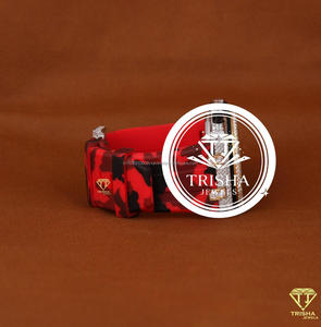Reloj de Diseño con Incrustaciones de Diamantes, Correa de Camuflaje Roja, Bisel de Diamantes, Reloj de Pulsera de Cuarzo de Lujo - Product Image 3