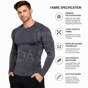 Camiseta de Compresión Ligera de Alto Rendimiento, Personalizable, Transpirable, para Entrenamiento, Gimnasio, Fitness y Deportes - Product Image 6