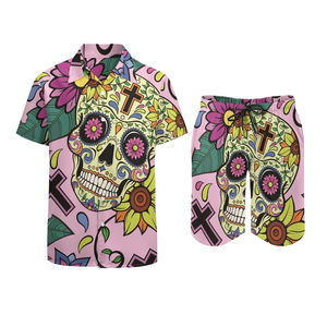 Vente en gros personnalisée : T-shirt de plage d'été à imprimé floral et lettres, respirant, séchage rapide, écologique, personnalisable sur le devant - Product Image 3