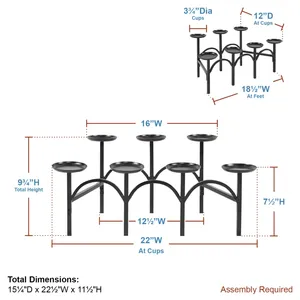 Candelabro Redondo de Metal Negro Moderno Hecho a Mano para Uso Religioso, Decoración del Hogar - Product Image 5