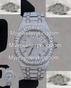 Montre de luxe pour homme personnalisée avec moissanite VVS1 - Boîtier en acier inoxydable, bracelet en moissanite, cadran rond, résistance à l'eau 10 bars - Product Image 4