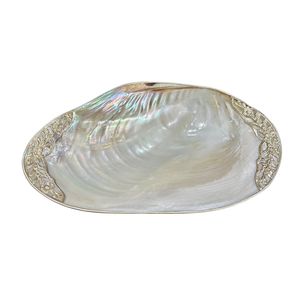 Handcrafted Mother of Pearl Shell <b>Tray</b> for <b>Jewelry</b> & Cosmetics Luxury Sea Shell Decor for Home Handmade Boho Style Decor - Product Image 1