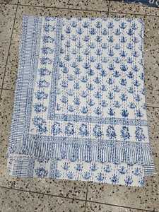 <b>Indian</b> Artisan Made Kantha Bedcover with Hand <b>Quilted</b> Stitch Soft Breathable Cotton Bedding for Summer Winter and All Season - Product Image 1