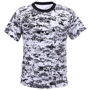 เสื้อยืดคอกลมแขนสั้นลายพรางสำหรับผู้ชาย ทรงปกติ แห้งเร็ว ผ้าถักโพลีเอสเตอร์ สไตล์ลำลอง - Product Image 1