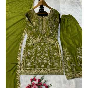 Ensemble de costumes de soirée pour femmes Top Plazzo Dupatta - Product Image 6