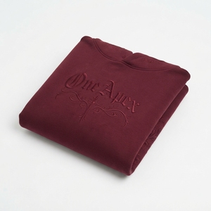 <b>Men</b> <b>Burgundy</b> Oversized <b>Hoodie</b> Embroidered Graphic Streetwear Pullover Sweatshirt Custom Fleece Hooded Sweatshirt OEM Clothing - Product Image 5