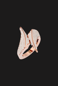 Anillo de Lujo de Moissanita con Doble Ola, Engaste Pavé Iced Out, Acabado en Plata 925, Joyería Elegante y Distintiva, Diseño de Regalo de Moda para Mujer - Product Image 5