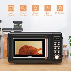 Horno Microondas Retro de Encimera de 700W con 5 Niveles de Potencia y Función de Cocción Automática - Product Image 2