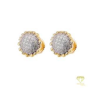 Boucles d'oreilles tendance en moissanite et diamants, en argent sterling 925, bicolores or et argent, clous de luxe style hip-hop - Product Image 2