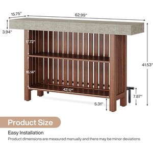 Moderna Barra de Bar de 2 Niveles para el Hogar, Elegante Mesa de Bar con Reposapiés - Product Image 4