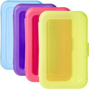 Set di 4 Astucci Grandi in Plastica Resistente Multicolore per Scuola e Ufficio Nuova Collezione Astucci per Studenti - Product Image 1