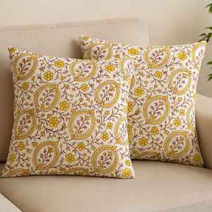 Fundas de cojín de algodón tejido con estampado a mano, peso medio 300g/m² - Product Image 3