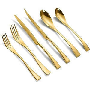 Lot de 5 couverts en acier inoxydable fabriqués à la main de style américain unique Ustensiles de fête de haute qualité avec poignées texturées argentées - Product Image 6