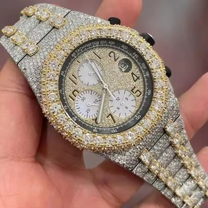 Montre mécanique de luxe de haute qualité avec diamants Moissanite VVS pour homme, style Hip Hop luxueux, montre plaquée CVD, tendance et nouvelle - Product Image 2