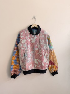 Wholesale Handmade Eco-Friendly <b>Vintage</b> Floral Pattern Cotton Kantha Quilted Traditional Boho Zipper <b>Bomber</b> <b>Jacket</b> - Product Image 6