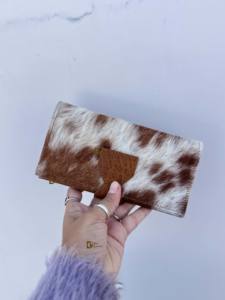 Gran oferta, Cartera de piel de vaca, cartera de mano, pelo en piel oculta, monedero multiusos, bolso de mano de piel de becerro, bolso de mano occidental para mujer - Product Image 2